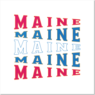 TEXT ART USA MAINE Posters and Art